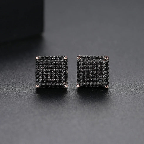 14K Gold-Plated Exquisite Micro Pave Cubic Zirconia Men & Women Stud Earrings